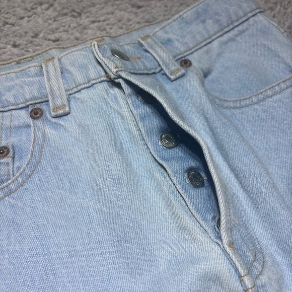 Vintage Levis Jeans Mens 29 x 32 90s 501 Button Fly Light Wash Cotton Straight - Picture 2 of 8
